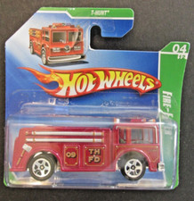 2009 Hot Wheels Treasure Hunt Fire Eater Truck Short Card Red P2354 NIP