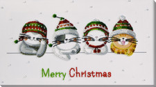 Bead Embroidery Kit Christmas cats Bead stitching DIY Abris Art