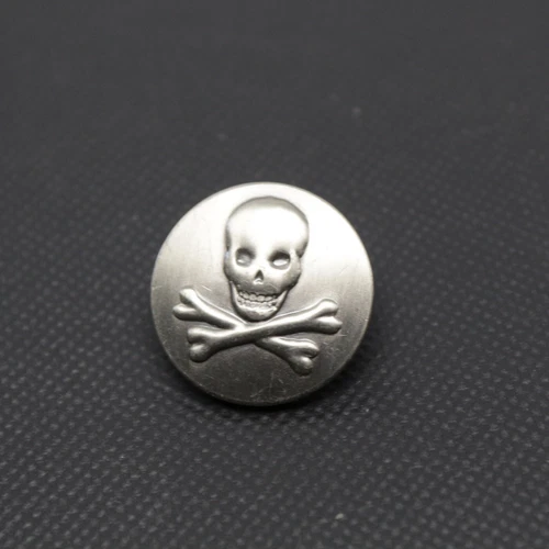 London Badge & Button Co Blazer Button Skull Crossbones Pirate Pewter Large 21mm