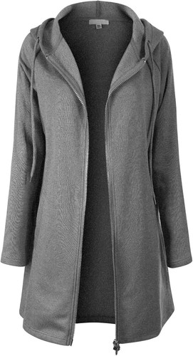 Design by Olivia Women's Casual Oversized Loose Fit Zip Up Pullover Hoodie Tunic - Picture 4 of 25