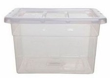 Image of 40cm Spacemaster Maxi Clear 20 Litre Storage Box with Lid - 40 x 33 x 25