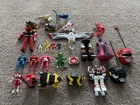 VTG 28 Power Rangers Action Figures Zords Collectible Lot w/ Accessories AS IS