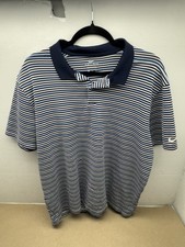 Nike Victory XL Blue Short Sleeve Polo Stripes Dri-Fit Golf Standard Fit