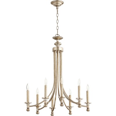 Quorum International 6022-8-60 Rossington Chandelier Aged Silver Leaf
