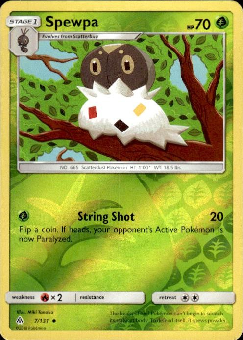Pokemon Reverse Holo Spewpa SM - Forbidden Light 7/131 LP