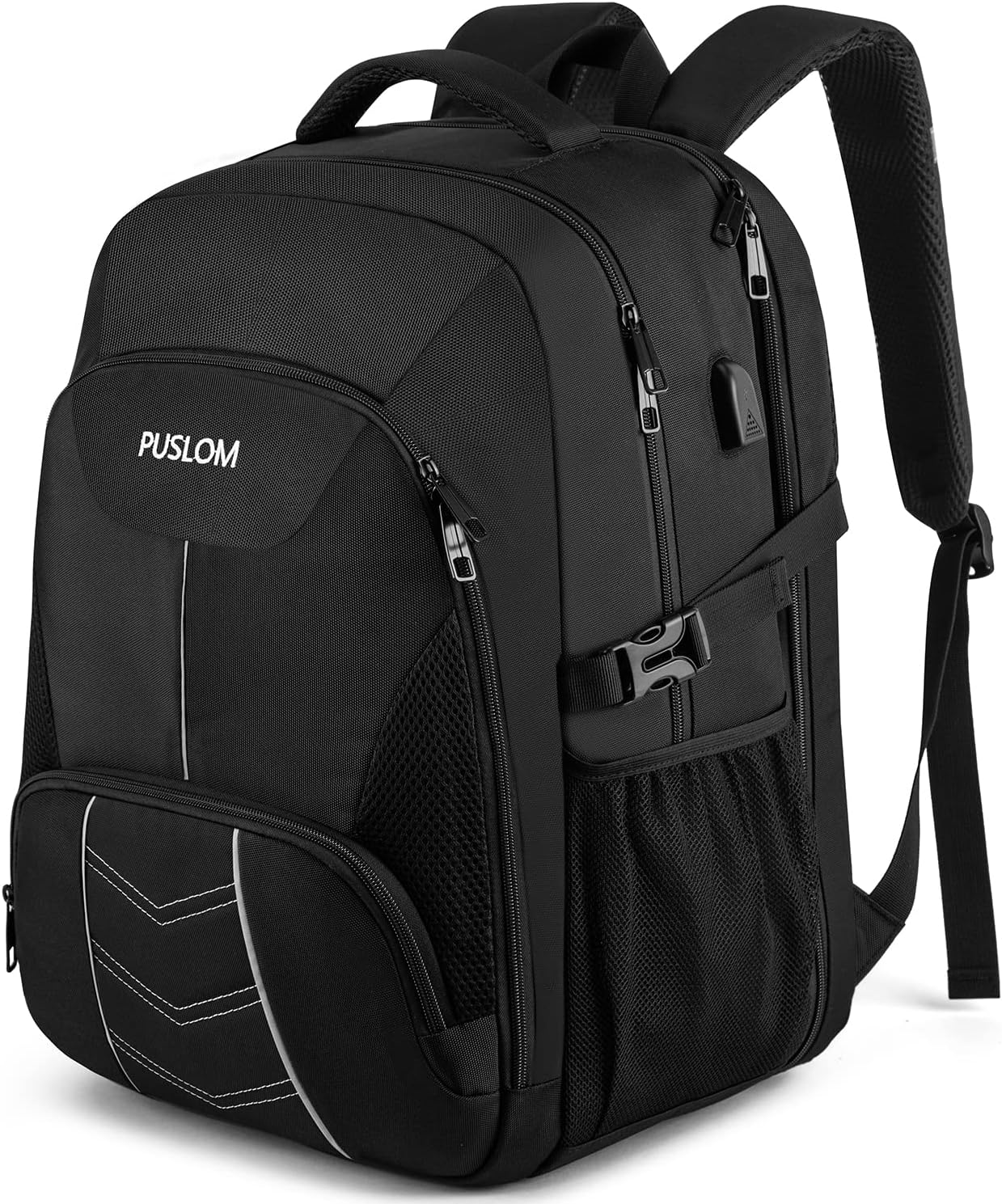 Extra Large 55L Travel Backpack for Men with USB Charging Port and 18.4 Inch Laptop Compartment