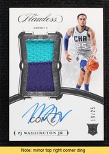 2019 Panini Flawless Vertical 19/25 PJ Washington Jr #VP-PJW Patch Auto READ ow1