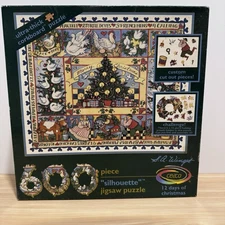 Vintage 1994 Susan Winget 12 Days Of Christmas Corkboard Puzzle 600 Pieces Rare