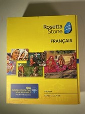 Rosetta Stone V4 2014 French Level 1-5 CD-Rom Set for PC or Mac Complete Good