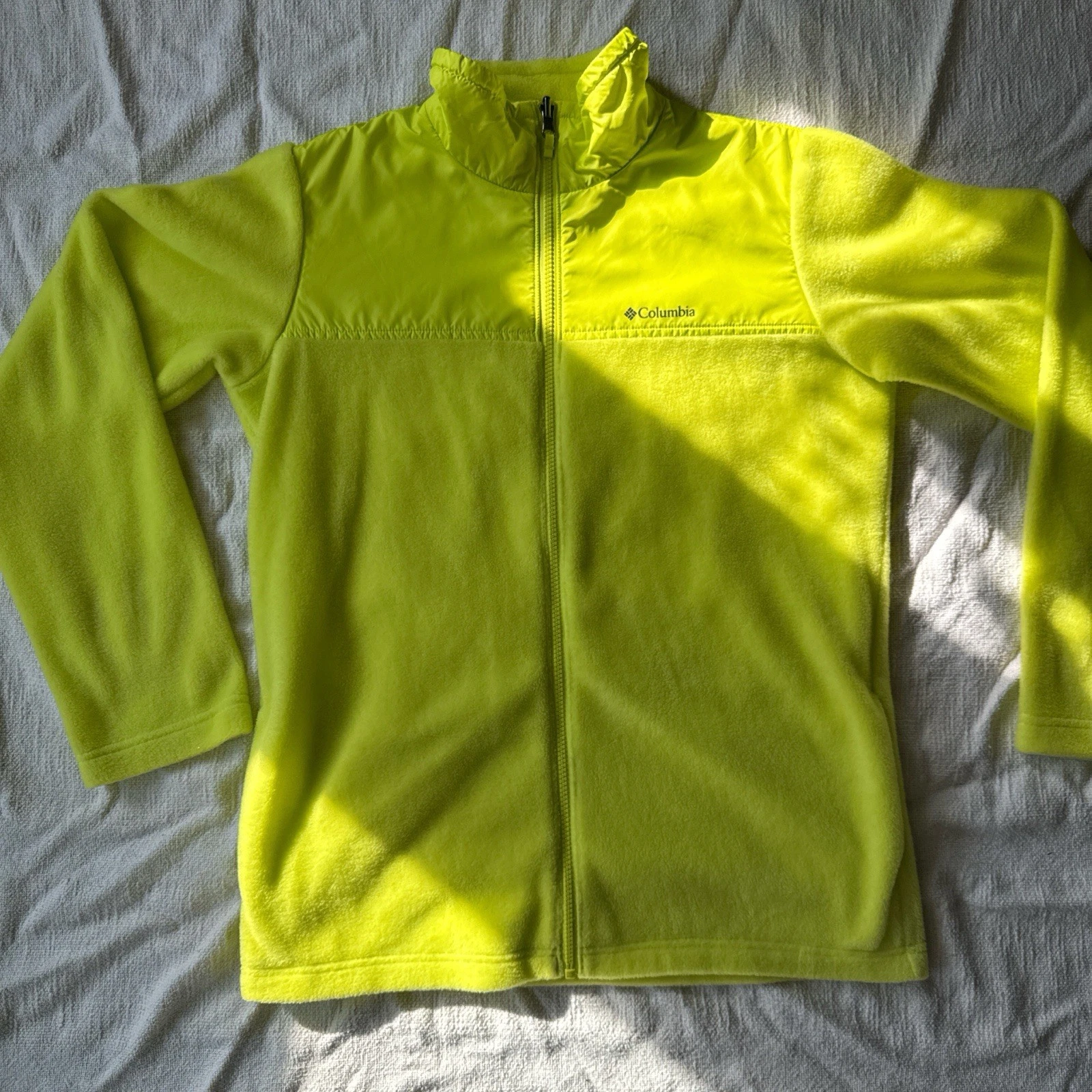 Columbia Mens Green Long Sleeve Zipped Pockets Fleece Full-Zip Jacket Size XL