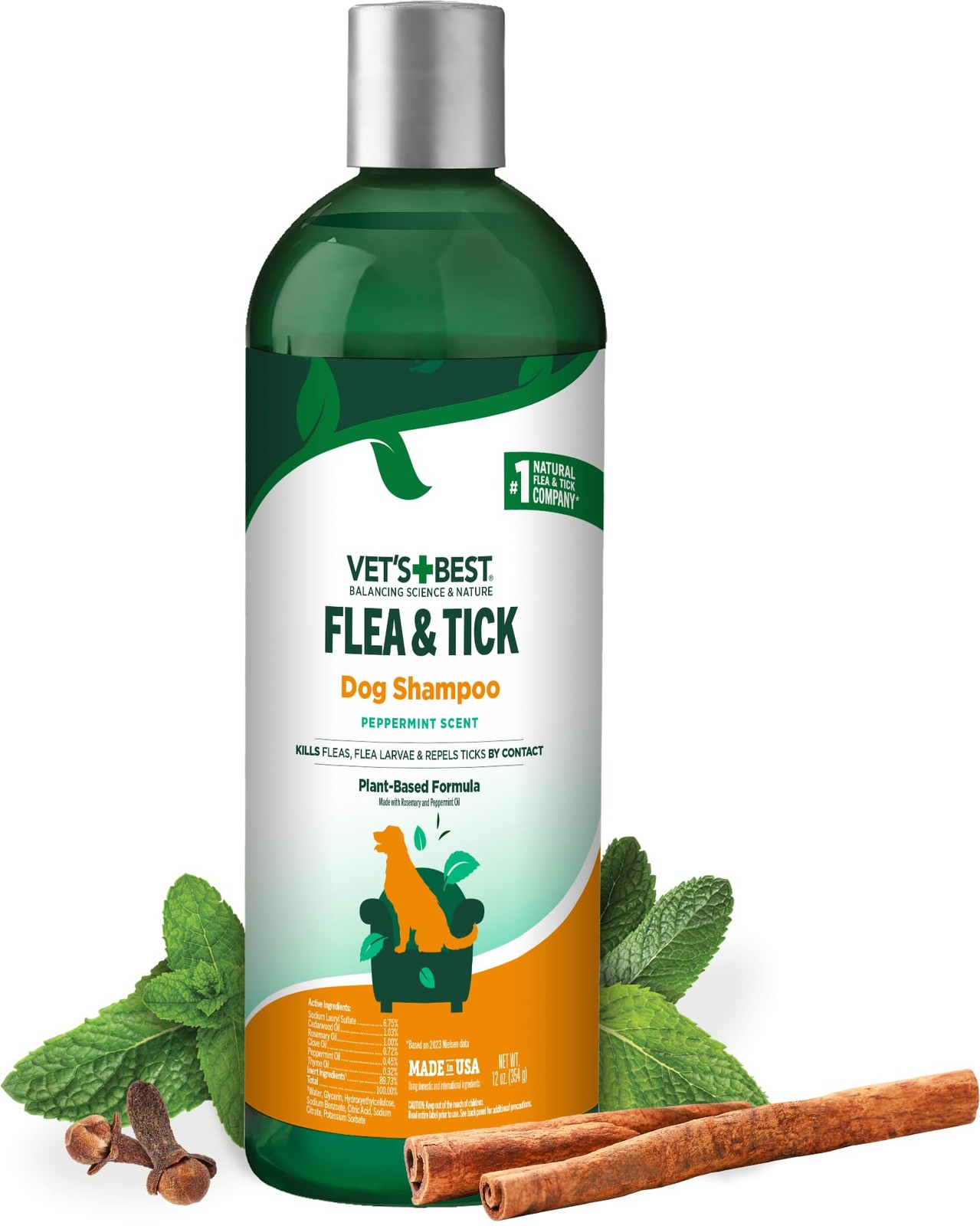 Vet’s Best Flea and Tick Shampoo for Dogs – Advanced Strength Plant-Based