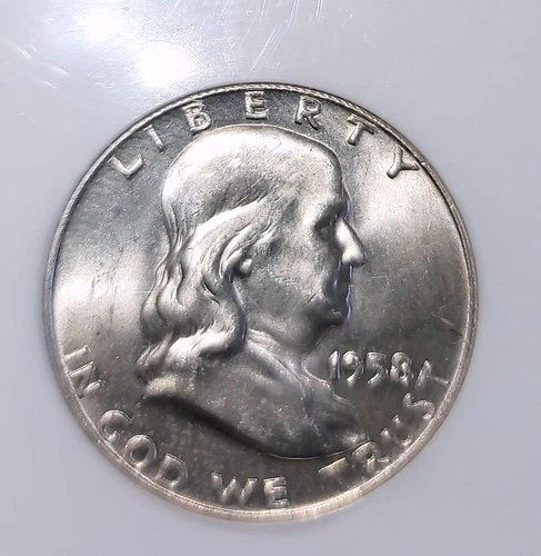 1958-D Franklin Half Dollar 50c MS66 100% White! Certified