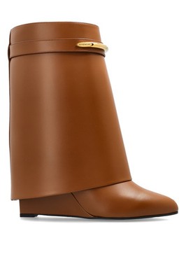Givenchy - Women - Wedge Heel Ankle Boots  Shark  - Brown