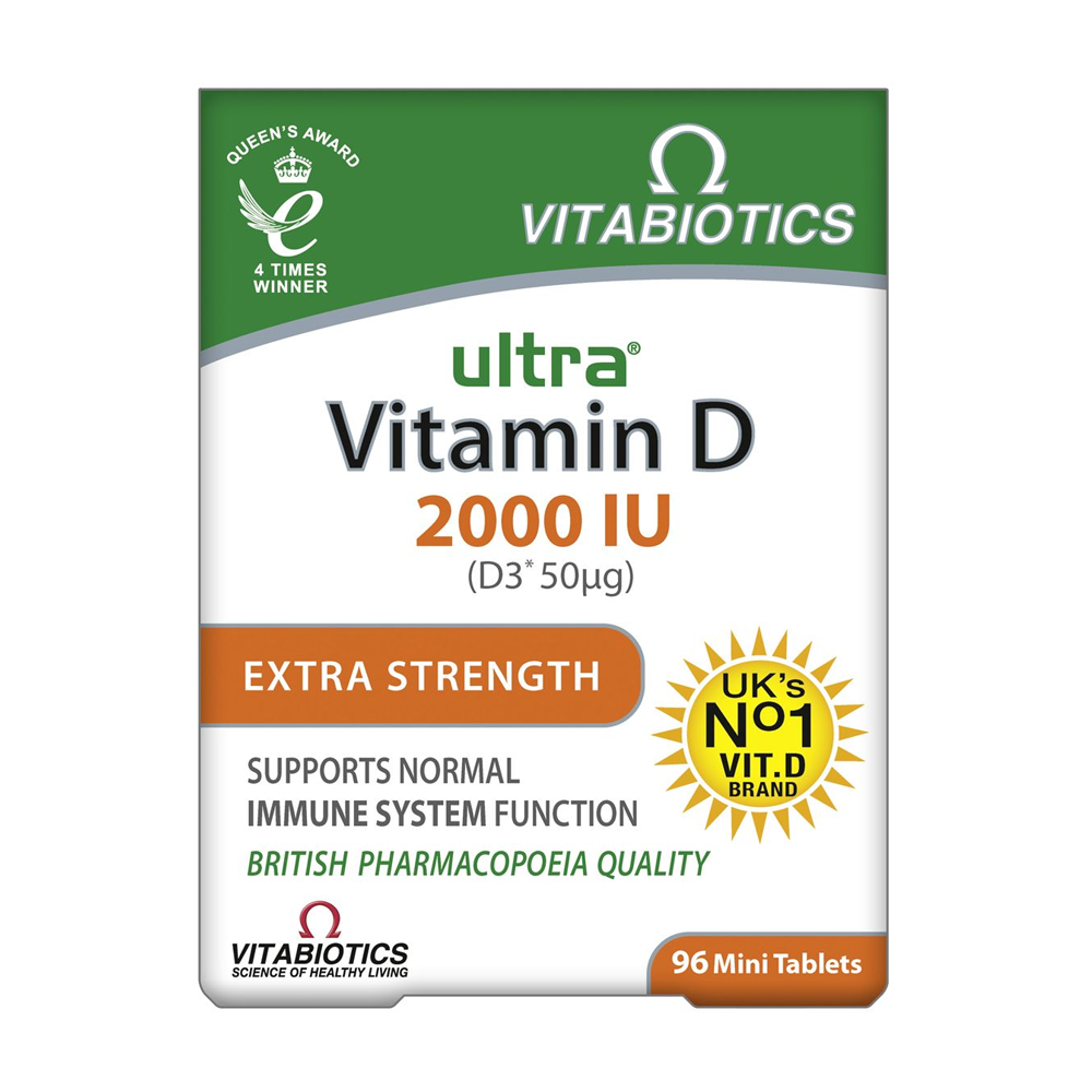 Vitabiotics Ultra Vitamin D3 2000IU 96 Tablets Immune Support