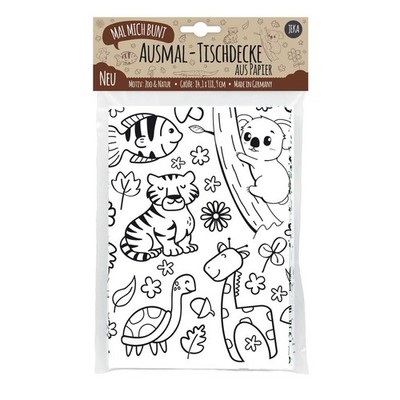 Mal Mich Bunt Ausmal-Tischdecke aus Papier Zoo & Natur | In Folie | 2019