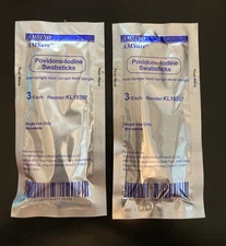 110 Povidone-Iodine Swabsticks 3 Swabs in pkg  Exp dates - misc 2025 dates