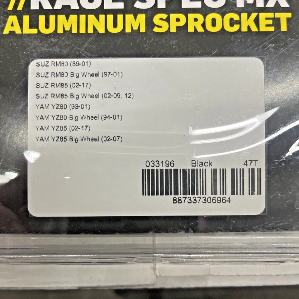 Piñón de 47 dientes, RM 80, RM 85, YZ 80, YZ 85, Pro-Taper #033196 nuevo en paquete OEM Foto 2 de 2