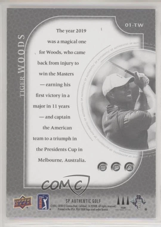 2021 SP Authentic 2001 Retro Tribute Tiger Woods #01-TW - Image 2 of 2