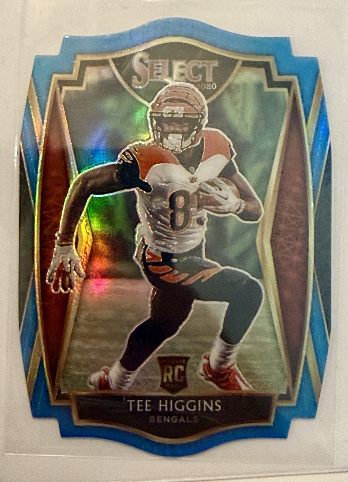 2020 Panini Select - Premier Level Tee Higgins #160 Light Blue Prizm Die-Cut