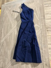 J.CREW Women’s Blue Solid Fit & Flare V-Neck Sleeveless Midi Zip Dress, 2