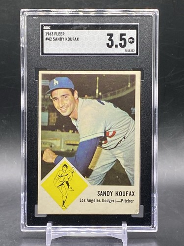 1963 Fleer #42 Sandy Koufax HOF Los Angeles Dodgers Vintage Baseballkarte SGC 3,5 - Bild 1 von 2