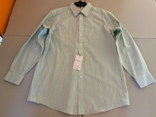 NWT's Roundtree Yorke Gold Label Fitted Green 16 34 Dress Shirt