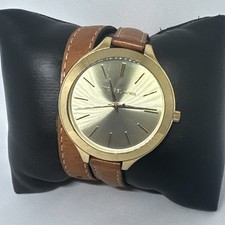 Michael Kors Runway MK2256 Women's Brown Leather Strap Analog Dial Watch HME996