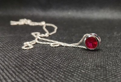 Ruby 2ct Bezel Set solitaire necklace