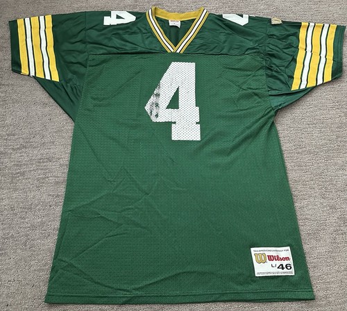 Wilson Green Bay Packers Brett Favre #4 Home Vintage Jersey Size Mens Large - Picture 3 of 6