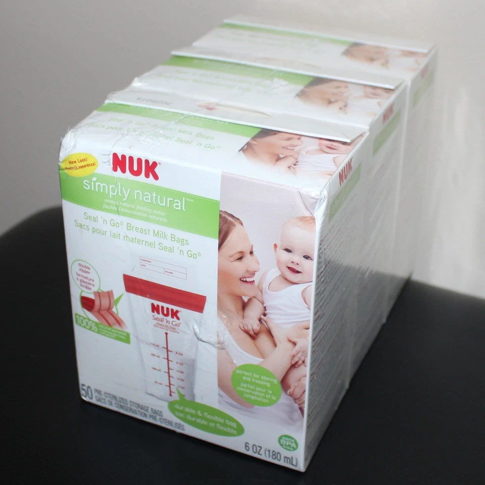 Lote de 150 bolsas de leche materna NUK Seal 'N Go simplemente bolsas de almacenamiento natural Foto 3 de 4