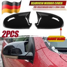 2* Schwarz Spiegelkappen Gehäuse Für VW Golf 5 MK5 2003 2004 2005 2006 2007-2009
