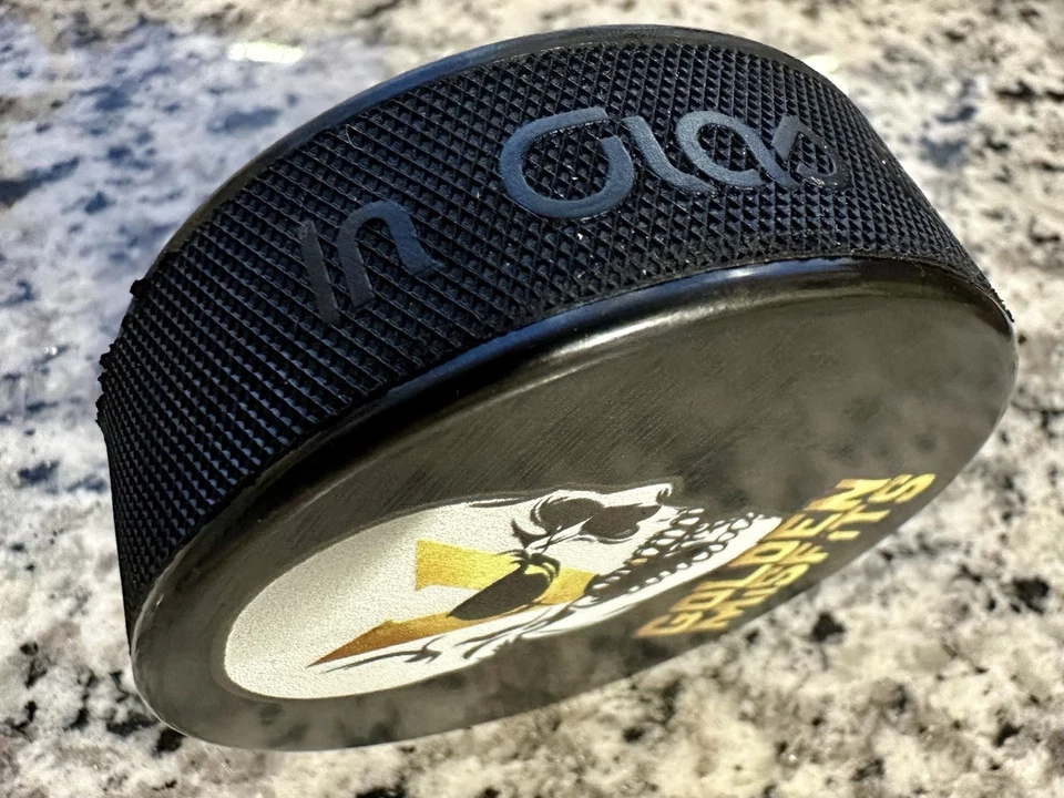 VEGAS GOLDEN KNIGHTS GOLDEN MISFITS PUCK T-MOBILE EXCLUSIVE RARE BACK LOGO - Image 4 of 4