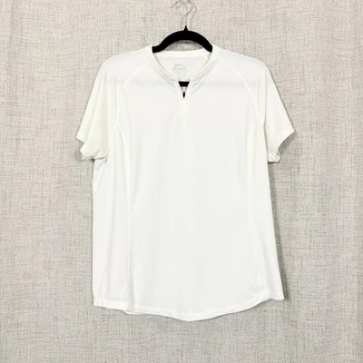 Slazenger Golfshirt Gr. L weiß Quarter Zip Kurzarm Performance Pickleball - Bild 1 von 4