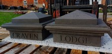 450mm x 450mm pier cap engraved with your house name