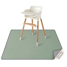 Baby Splat Mat for Under High Chair, 50.4 x 50.4 Inch Wipeable Splash Mat, Wa...