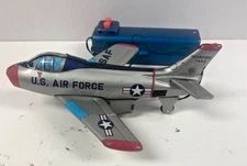 MARX AIR FORCE USAF LITHO TIN TOY JET AIRPLANE BATTERY POWERED  TESTED AOK