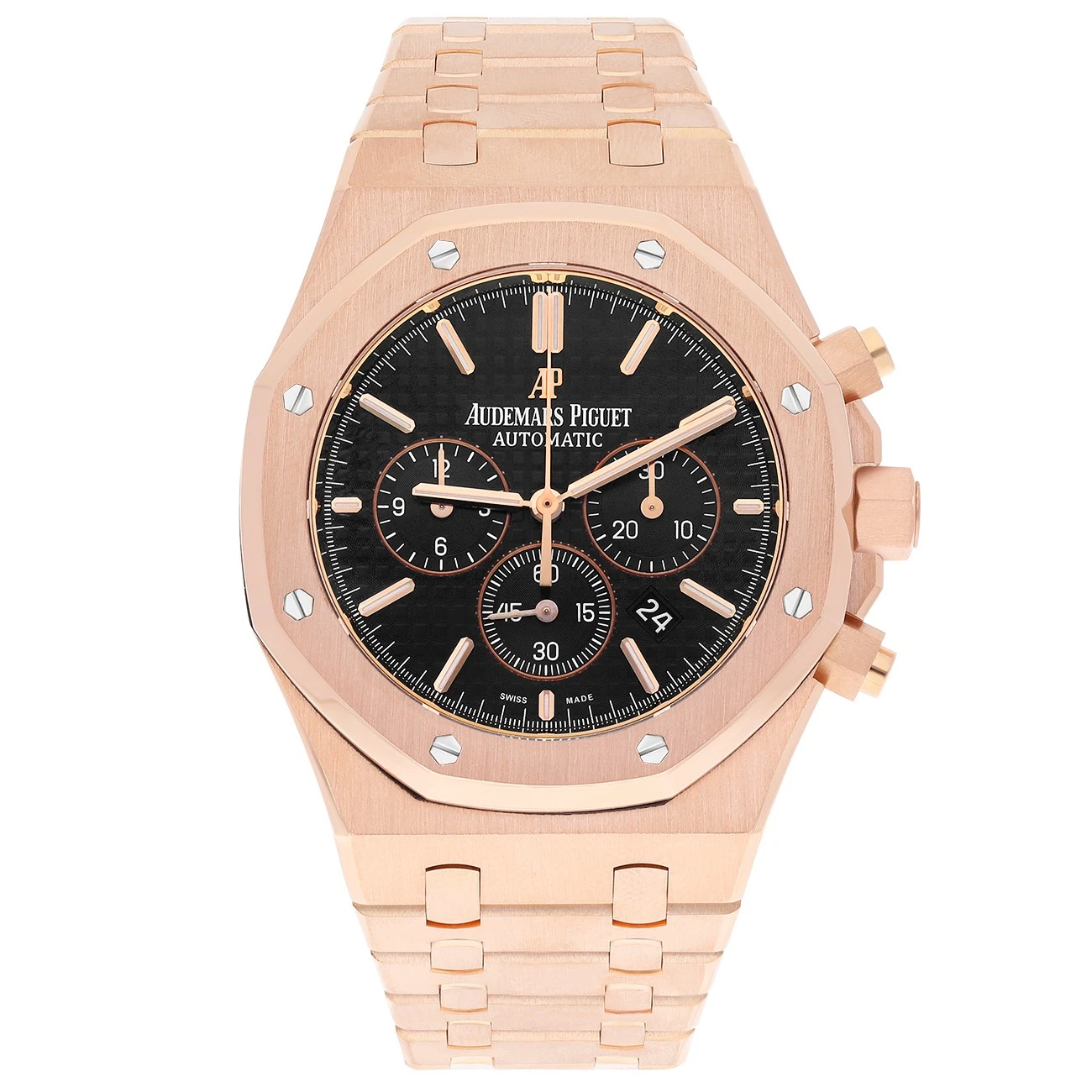 Audemars Piguet — Audemars Piguet Royal Oak 26320OR.OO.1220OR.01 Black Chronograph Dial Rose Go...