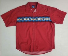 Vtg 90s Wrangler Southwest Aztec Short Sleeve Cowboy Western Shirt Men  s XXL