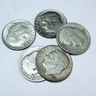 ROOSEVELT SILVER DIMES LOT OF 5 - 90% SILVER FREE SHIPPING #8194