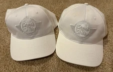 STEAK N SHAKE  STRAPBACK HAT/CAP, WHITE, EMPLOYEE/WORK/CREW ( Pair Of 2)
