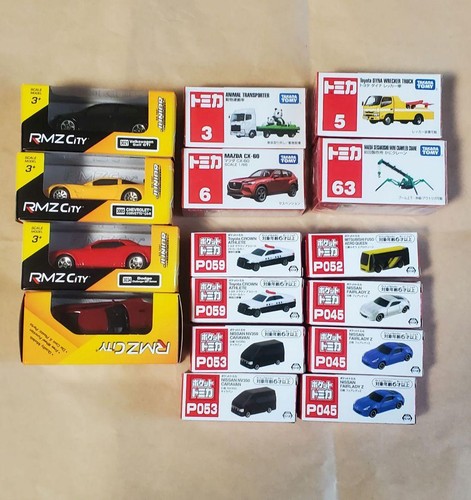 RMZ City Tomica Mini Car Set 16 Pieces, Includes JDM & Pocket Models