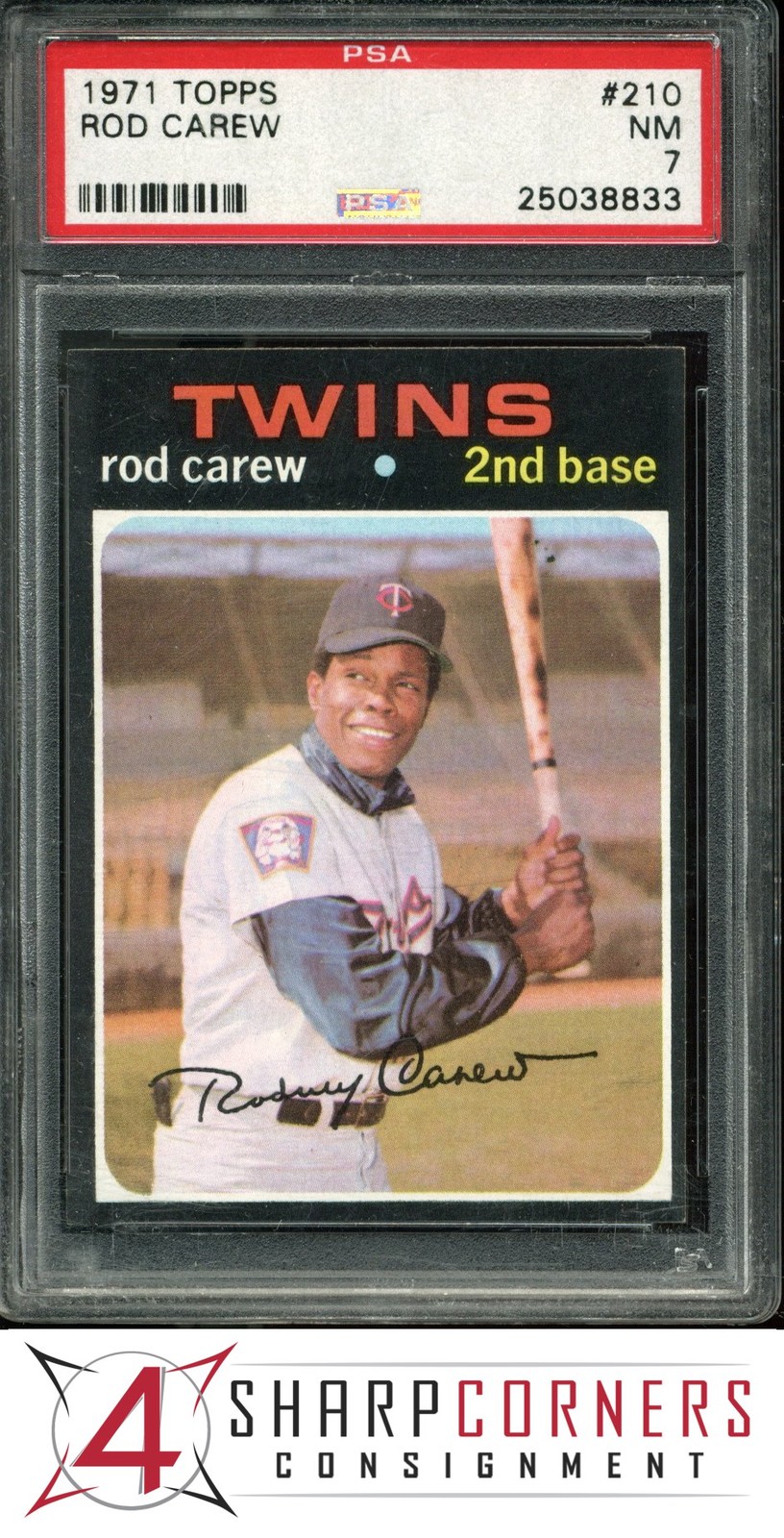 1971 TOPPS #210 ROD CAREW TWINS HOF PSA 7