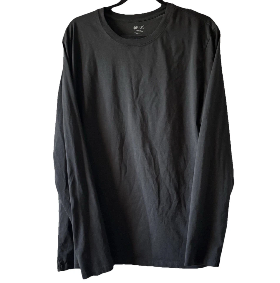 Camisa Súper Suave Figs Underscrub Para Hombres Talla XXL Negra Manga Larga Algodón Pima Foto 2 de 4