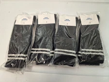 Lot of 4 Urban Outfitters Fuzzy Striped Crew Sock in Black NWT OS