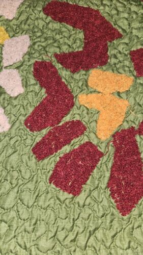 RARE CURIO Collection Super Soft 3 pc Bedspread Set Green With Chenille Pattern - Picture 8 of 18