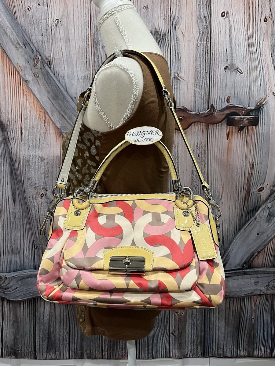 COACH Kristin Chain Link Sateen Satchel 22744 Pastel Signature C