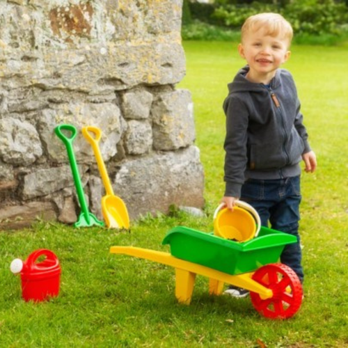 Kids Wheelbarrow and Gardening Set Watering Can Outdoor Tools 4 garden toys - Picture 4 of 6