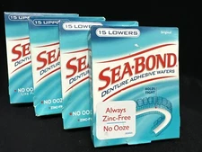 sea bond denture adhesive wafers 30 uppers 30 lowers scuffed box
