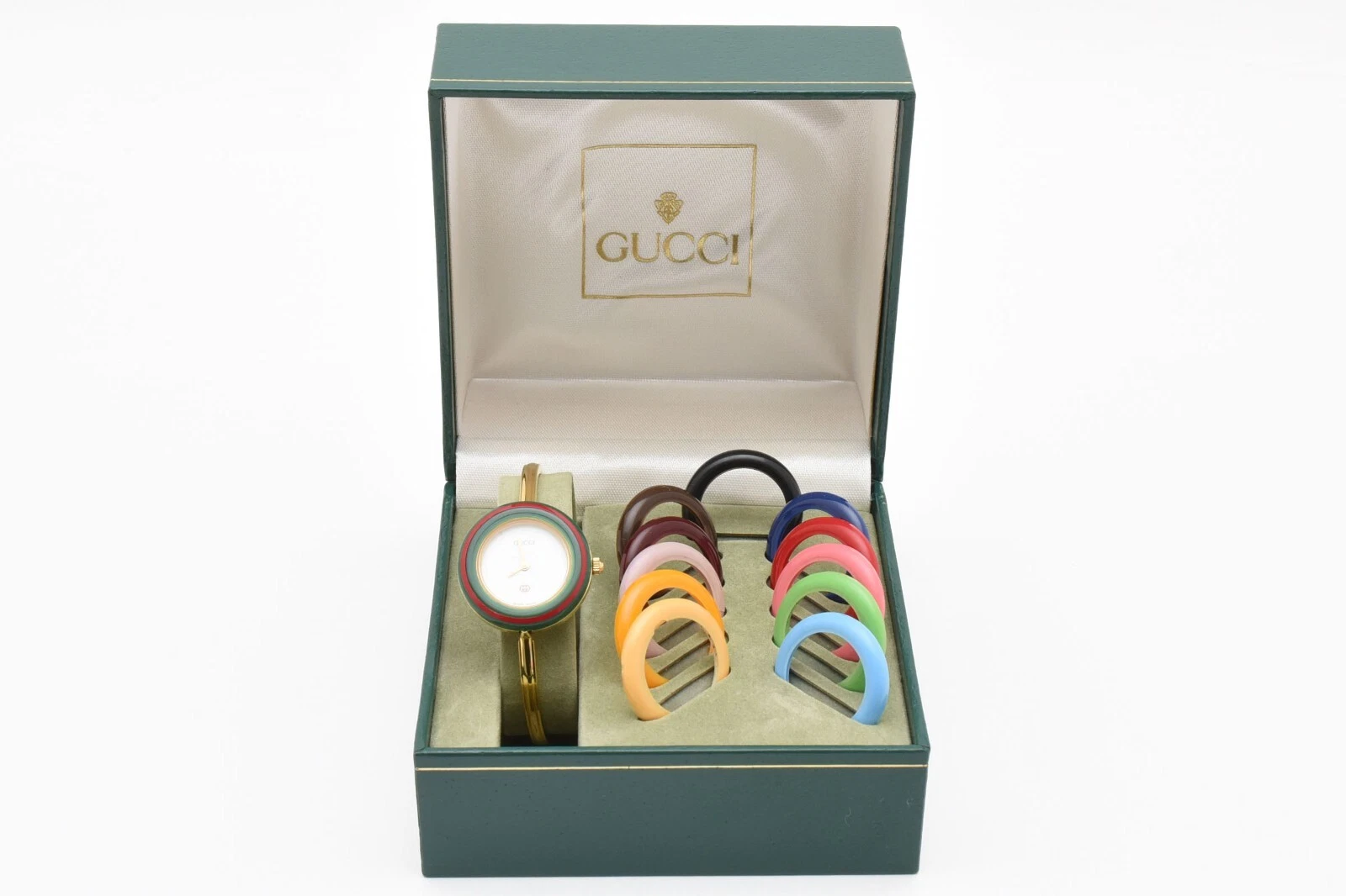 [QUASI NUOVO con scatola] Orologio Donna Gucci Change Lunetta 11 12 12 Colori Oro Quarzo