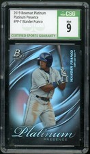 WANDER FRANCO 2019 Bowman Platinum Presence #PP-7 Rookie RC CSG 9 Mint